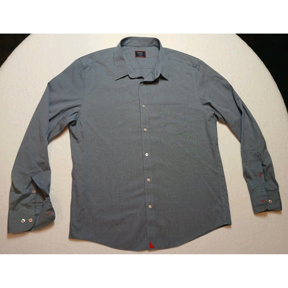UNTUCKit Shirt Mens XL Gray Wrinkle Free Cotton Long Sleeve Button Up Casual